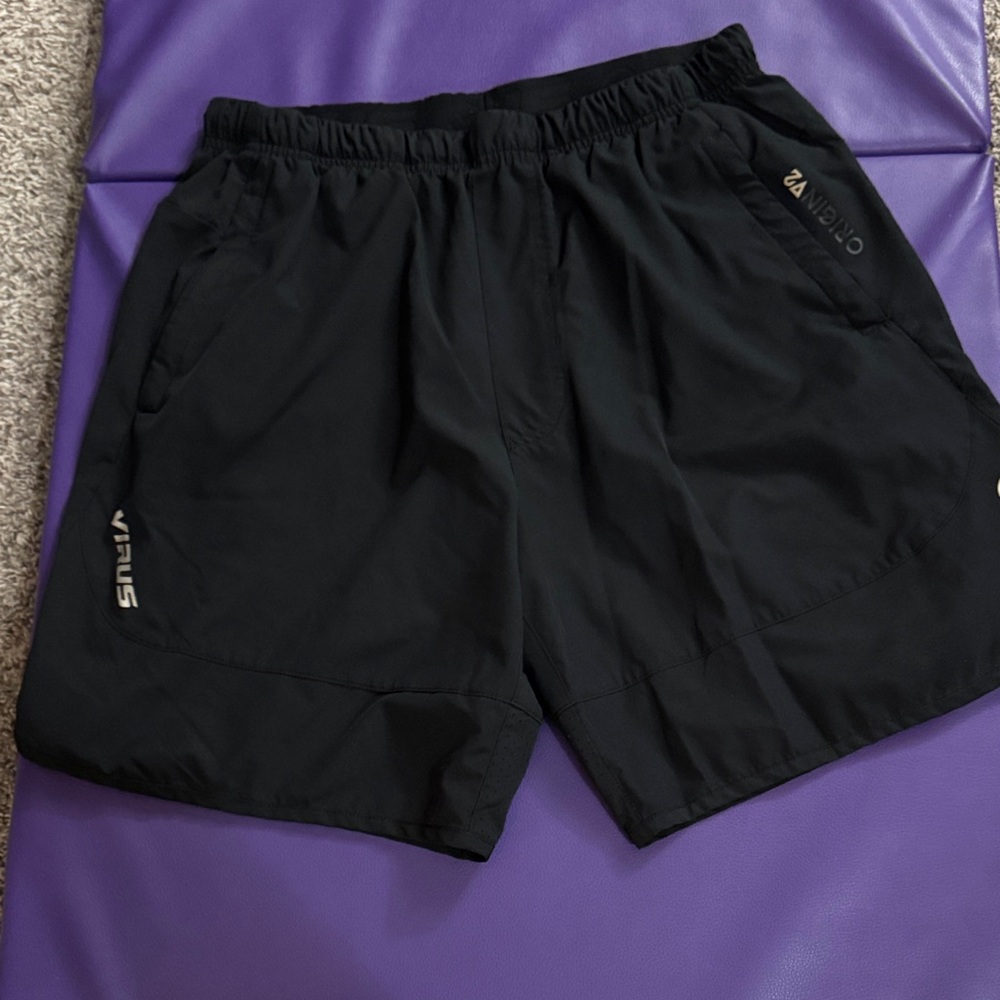 Virus Men's Black Athletic Shorts